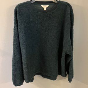 Secret Treasures Faux Fur Dark Teal Pullover Shirt - Size L